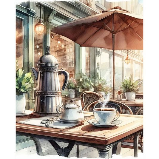 Coffee Shop - 11CT Stamped Cross Stitch 40*50CM