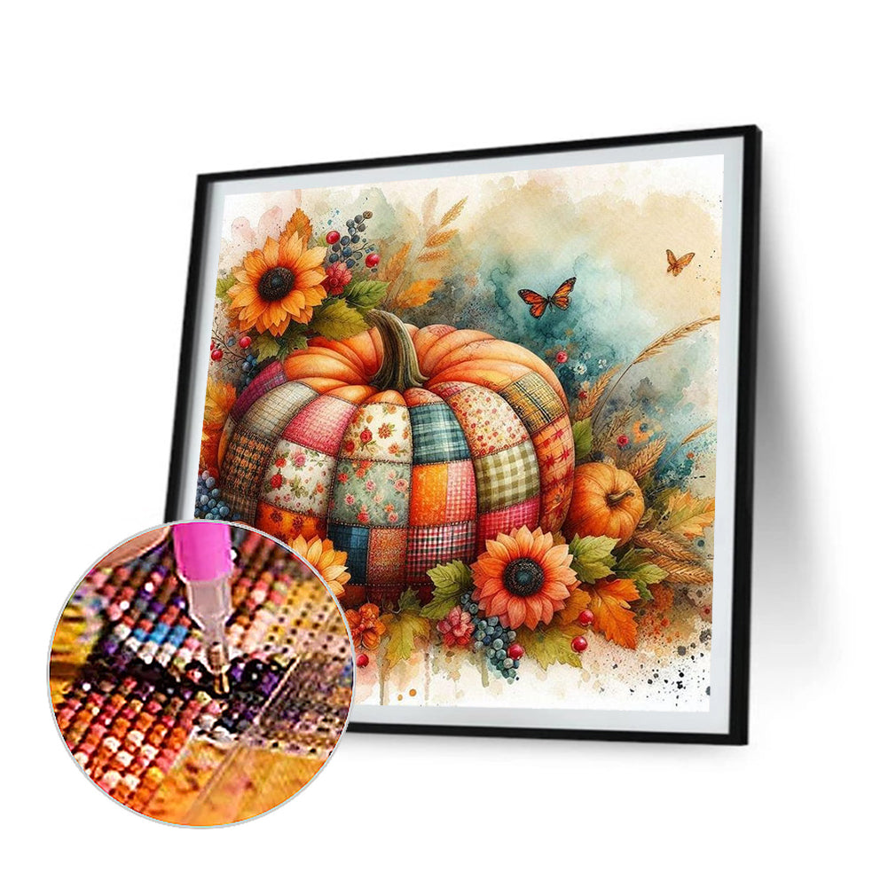 Pumpkin Flower - Full Round Drill Diamond Painting 40*40CM