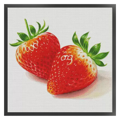 Two Strawberries In The Food Series - 14CT Stamped Cross Stitch 50*50CM(Fairy Brand)