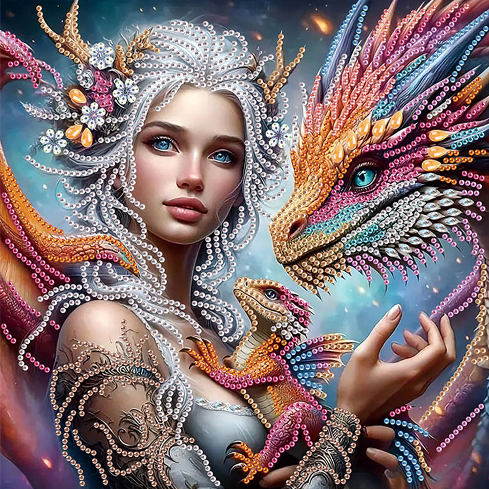 Pterosaur Girl - Special Shaped Drill Diamond Painting 30*30CM