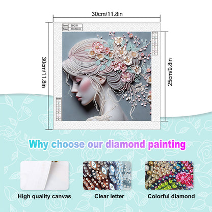 Art Girl - Special Shaped Drill Diamond Painting 30*30CM