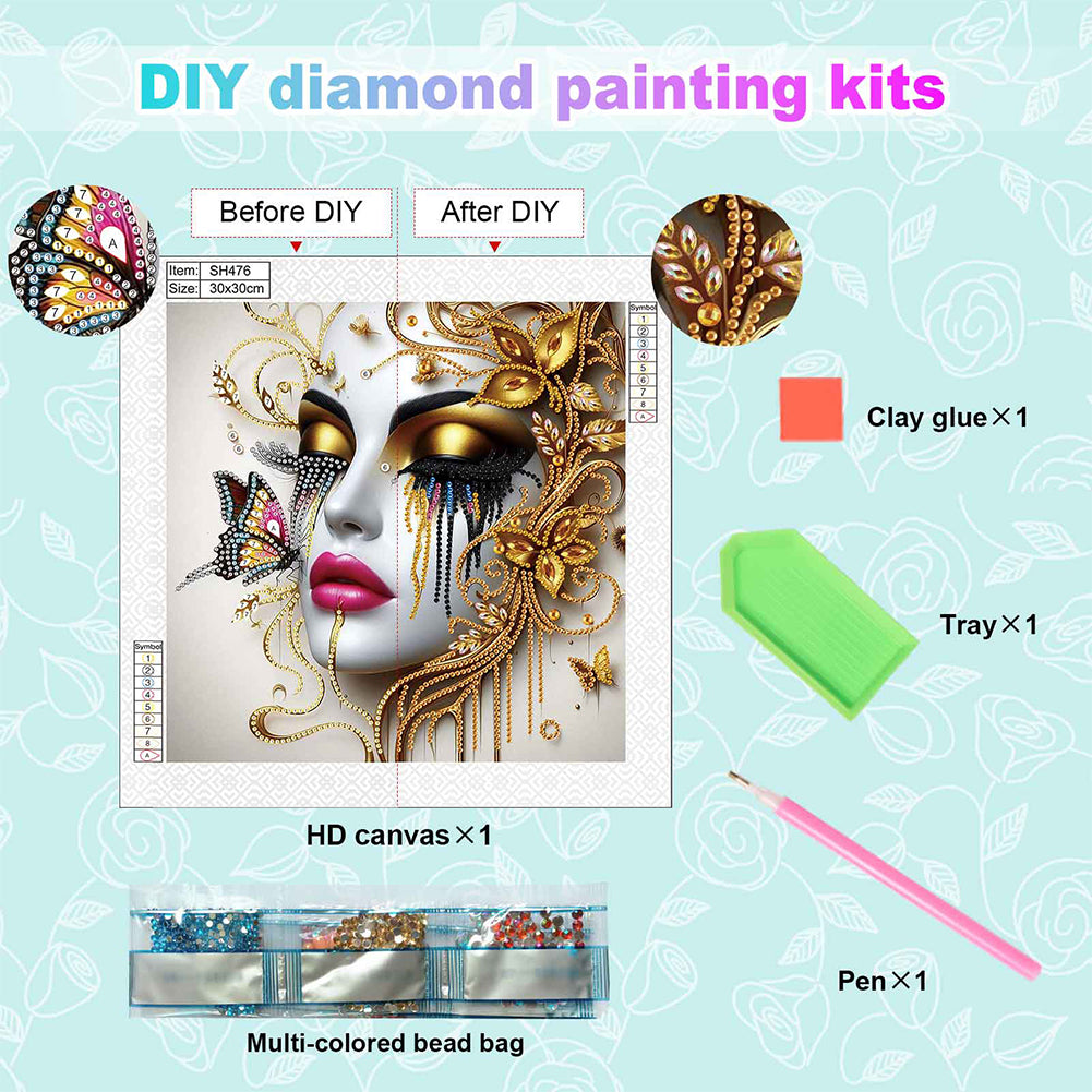 Art Girl - Special Shaped Drill Diamond Painting 30*30CM
