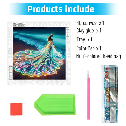 Girl With Beautiful Skirt - Special Shaped Drill Diamond Painting 30*30CM