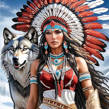 Indian Girl - Special Shaped Drill Diamond Painting 30*30CM