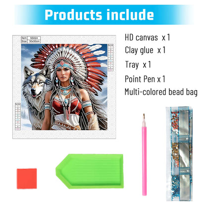 Indian Girl - Special Shaped Drill Diamond Painting 30*30CM