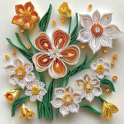 Quilling Flowers And Plants - Special Shaped Drill Diamond Painting 30*30CM
