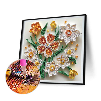 Quilling Flowers And Plants - Special Shaped Drill Diamond Painting 30*30CM