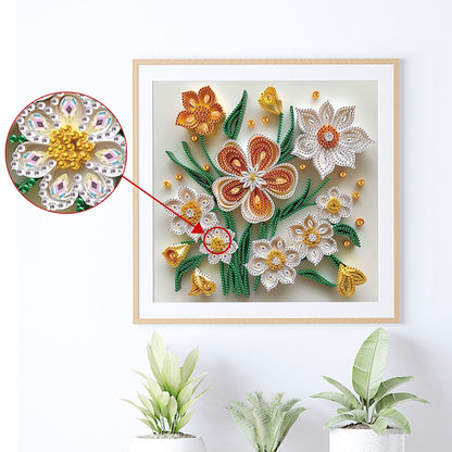 Quilling Flowers And Plants - Special Shaped Drill Diamond Painting 30*30CM