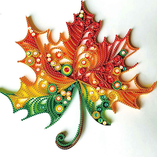 Quilling Maple Leaf - Special Shaped Drill Diamond Painting 30*30CM