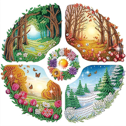Four Seasons Forest - Special Shaped Drill Diamond Painting 30*30CM