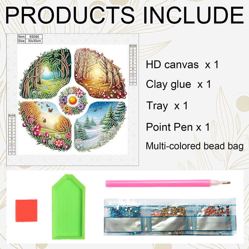 Four Seasons Forest - Special Shaped Drill Diamond Painting 30*30CM