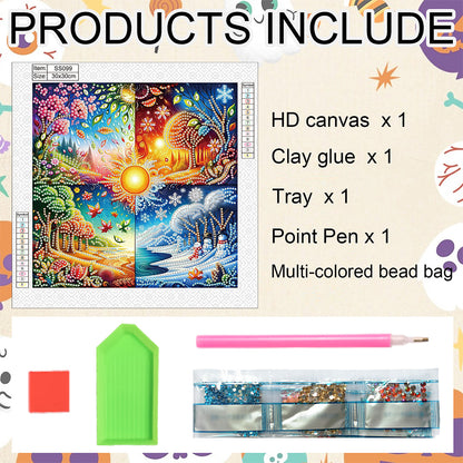 Four Seasons Forest - Special Shaped Drill Diamond Painting 30*30CM