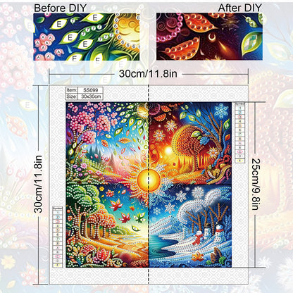 Four Seasons Forest - Special Shaped Drill Diamond Painting 30*30CM