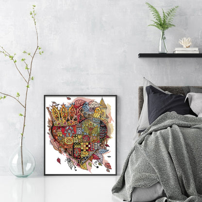 Castle Of The Heart - 11CT Stamped Cross Stitch 35*41CM(Joy Sunday)
