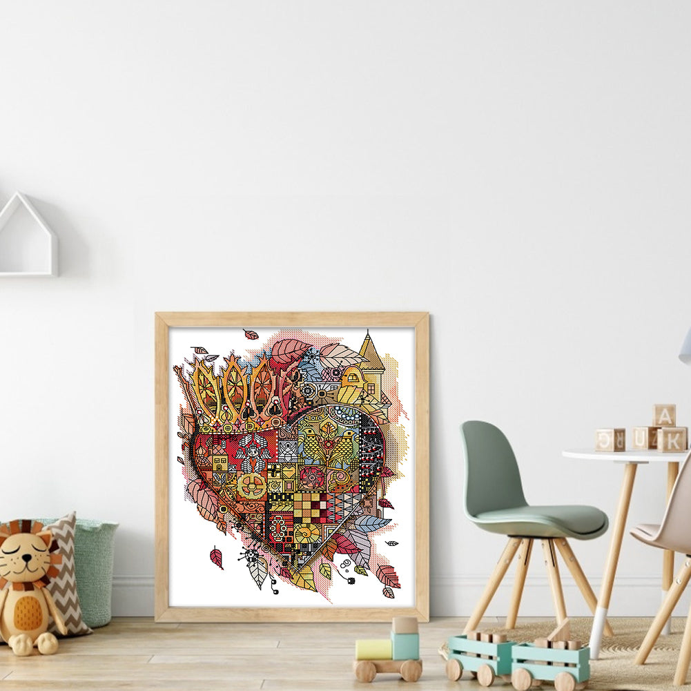 Castle Of The Heart - 11CT Stamped Cross Stitch 35*41CM(Joy Sunday)