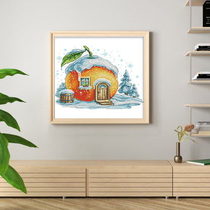 Orange Hut - 11CT Stamped Cross Stitch 33*27CM(Joy Sunday)