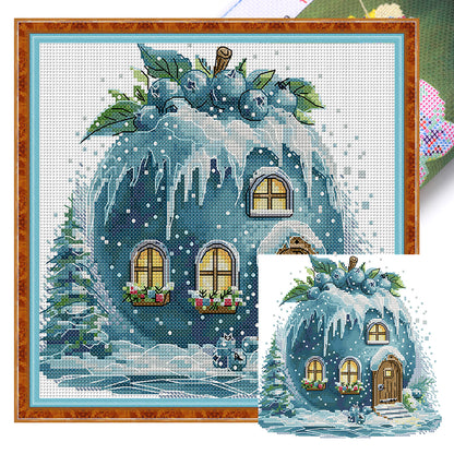 Blueberry Hut - 11CT Stamped Cross Stitch 29*27CM(Joy Sunday)