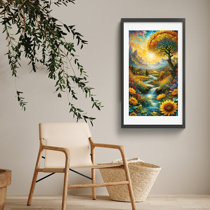 Streamside Scenery - Full Round Drill Diamond Painting 40*70CM