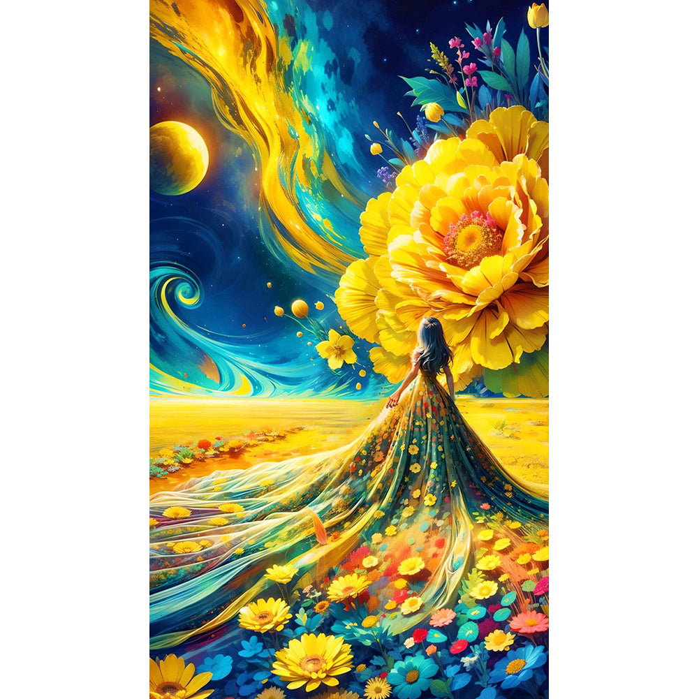 Dream Scenery And Girl - Full Round Drill Diamond Painting 40*70CM