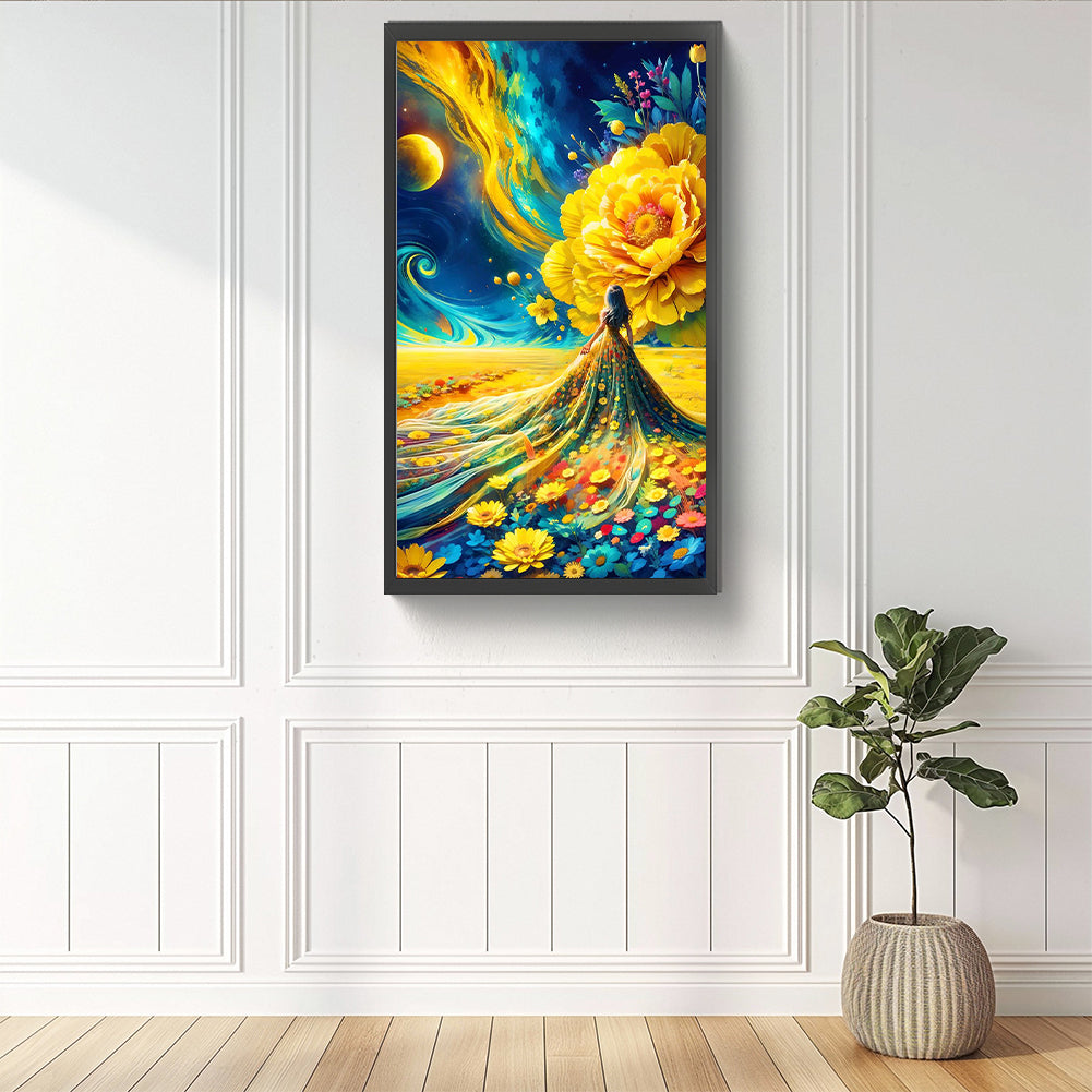Dream Scenery And Girl - Full Round Drill Diamond Painting 40*70CM