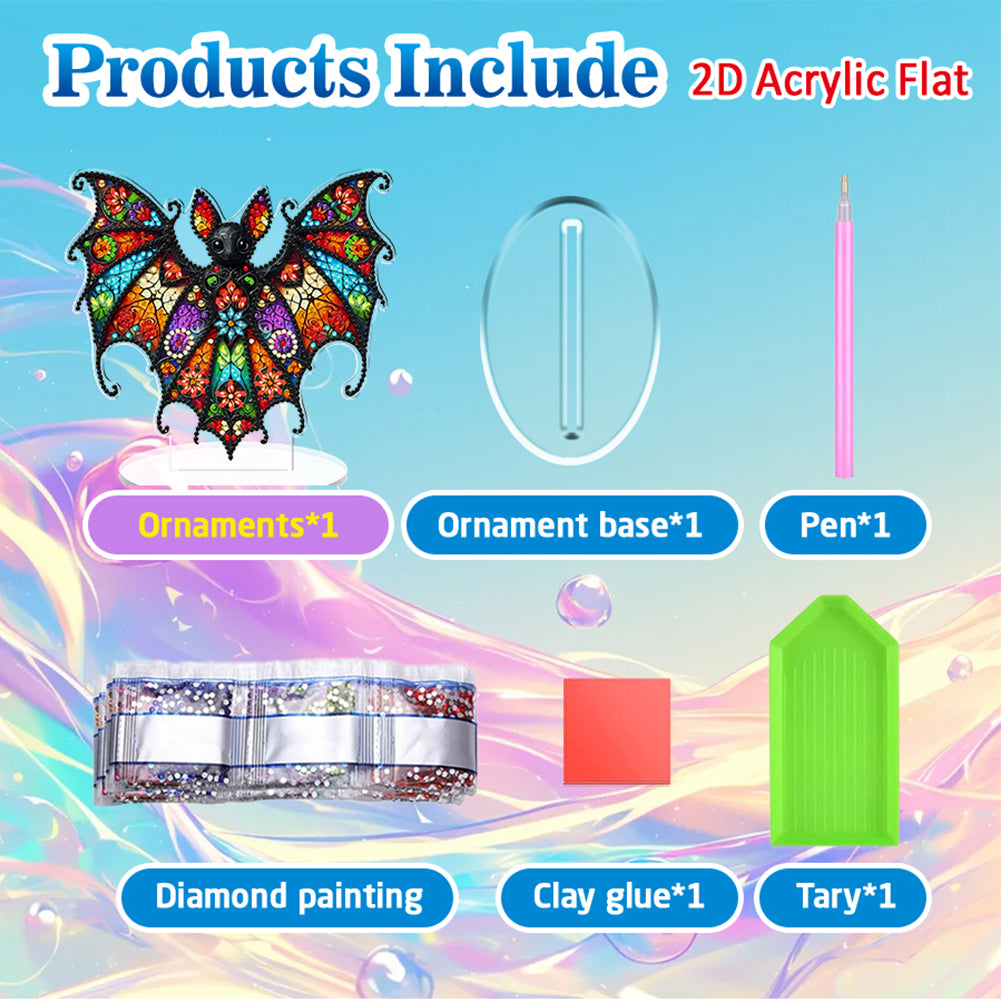 2D Flat Halloween DIY Diamond Painting 5D Desktop Ornaments Kit for Home Decor