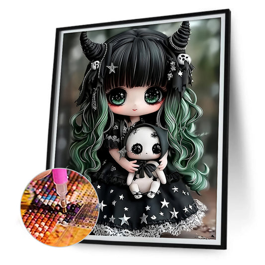 Dark Girl - Full Round Drill Diamond Painting 30*40CM