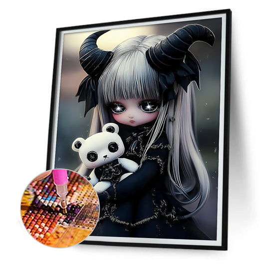 Dark Girl - Full Round Drill Diamond Painting 30*40CM