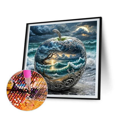 Crystal Apple On Seaside - Full Round Drill Diamond Painting 40*40CM