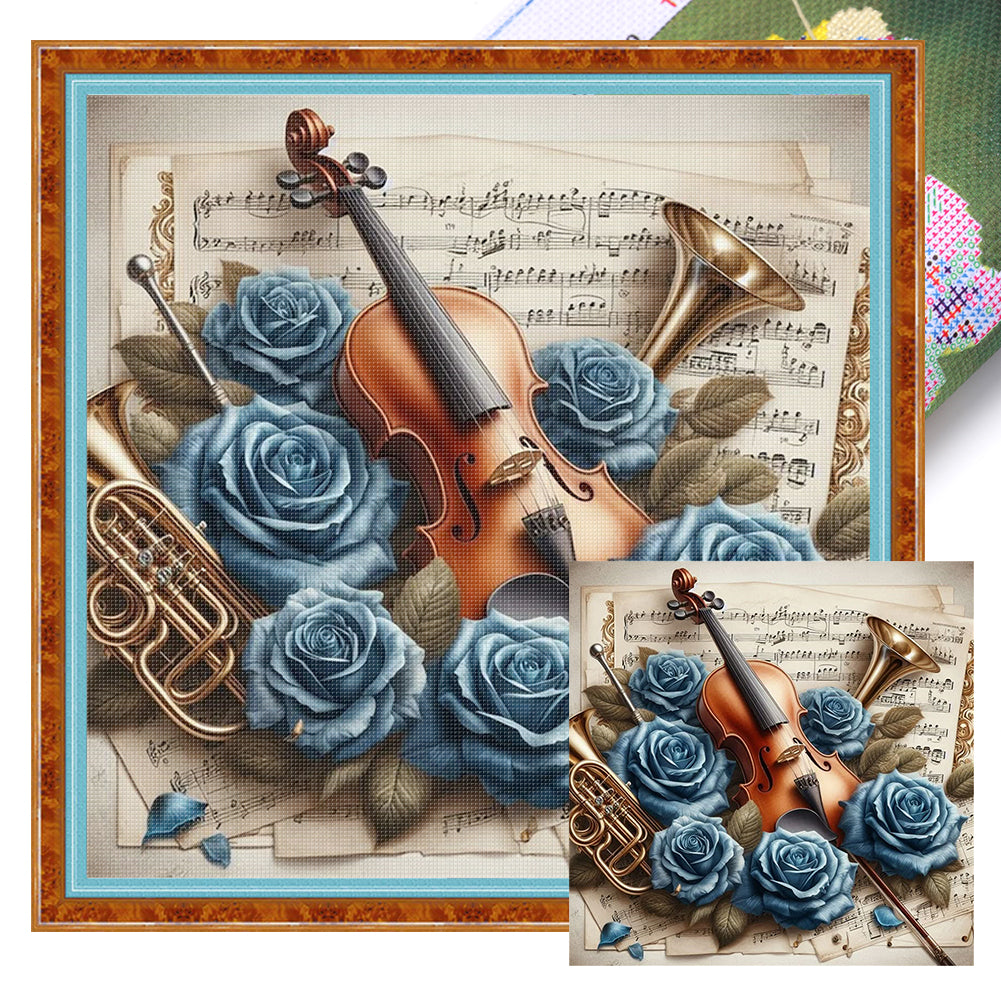 Violin - 11CT Stamped Cross Stitch 50*50CM