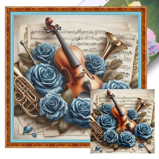 Violin - 11CT Stamped Cross Stitch 50*50CM
