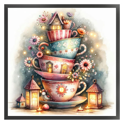 Cup Flower - 11CT Stamped Cross Stitch 45*45CM