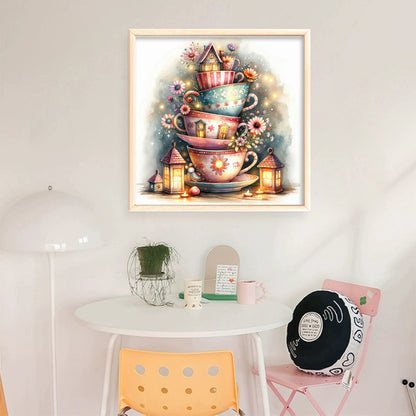 Cup Flower - 11CT Stamped Cross Stitch 45*45CM