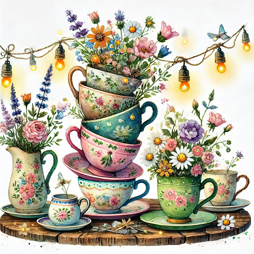 Cup Vase - 11CT Stamped Cross Stitch 45*45CM