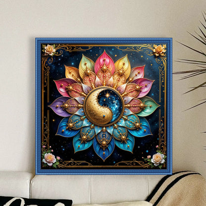 Tai Chi Lotus - 11CT Stamped Cross Stitch 50*50CM