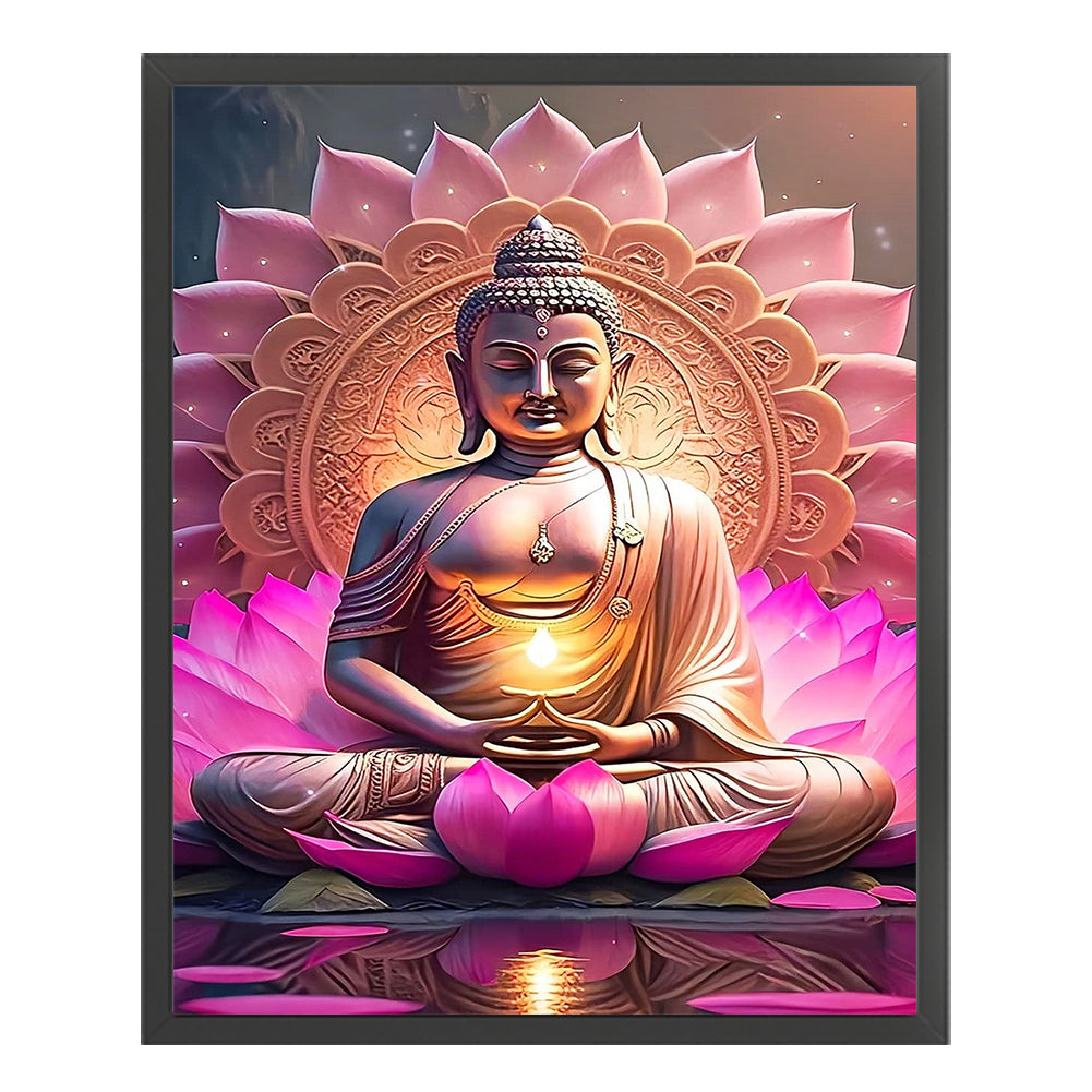 Lotus Buddha - 11CT Stamped Cross Stitch 40*50CM