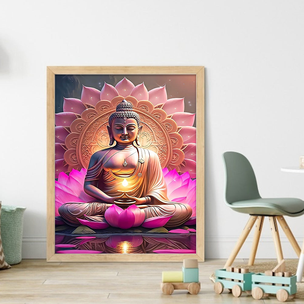 Lotus Buddha - 11CT Stamped Cross Stitch 40*50CM