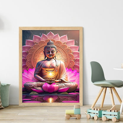 Lotus Buddha - 11CT Stamped Cross Stitch 40*50CM