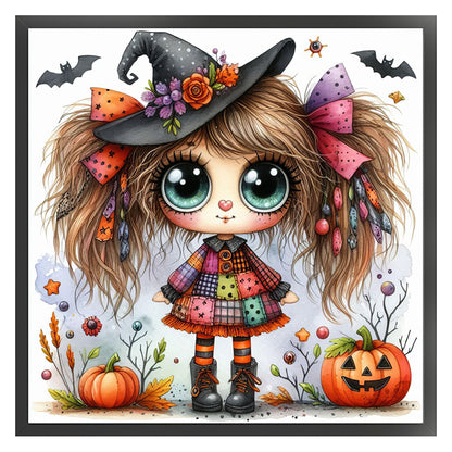 Cute Halloween Witch - 11CT Stamped Cross Stitch 40*40CM