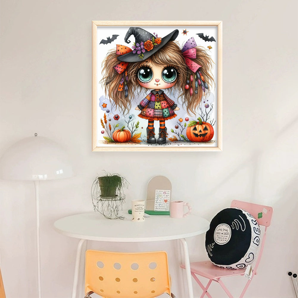 Cute Halloween Witch - 11CT Stamped Cross Stitch 40*40CM