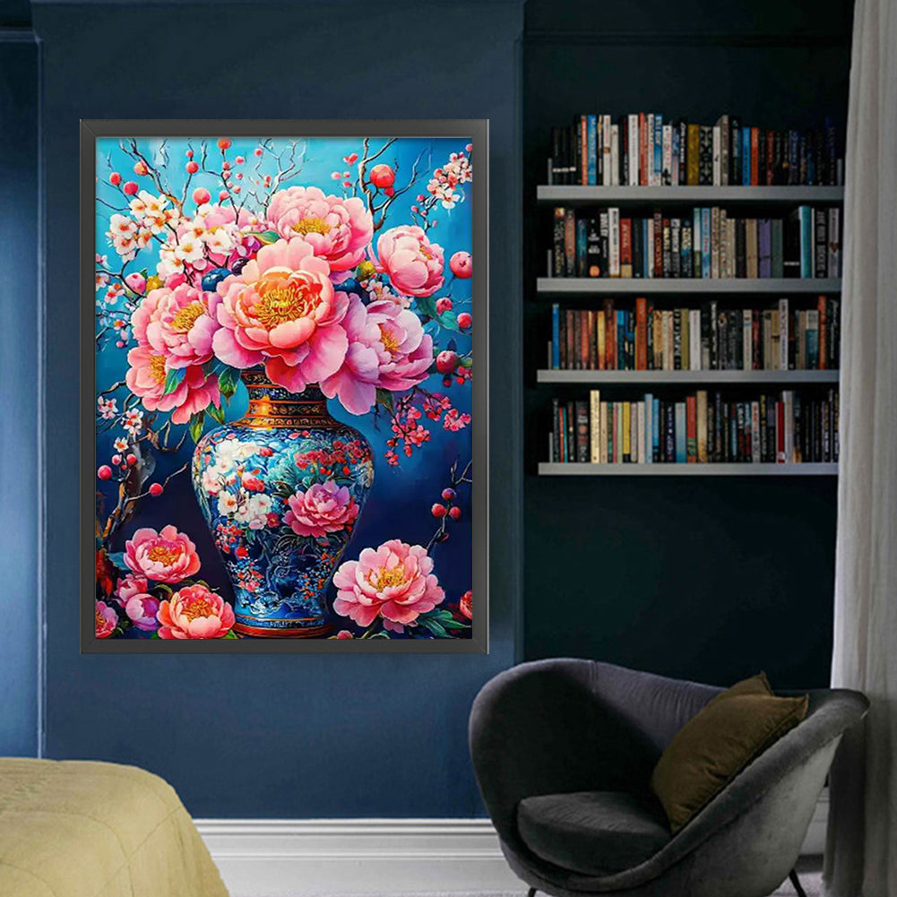Blooming Vase - 11CT Stamped Cross Stitch 50*68CM(Mona Lisa Brand)