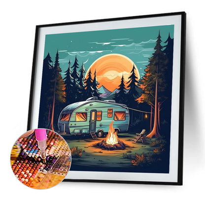 Camping Car - Full Round Drill Diamond Painting 30*30CM
