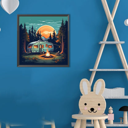 Camping Car - Full Round Drill Diamond Painting 30*30CM