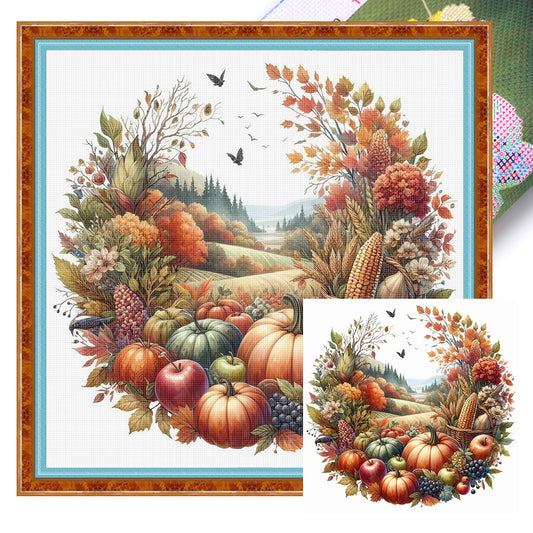 Autumn Scene - 11CT Stamped Cross Stitch 45*45CM