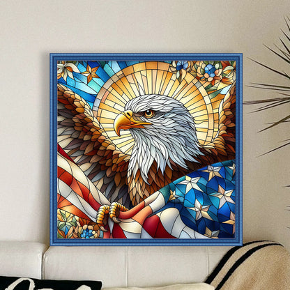 Glass Painting Eagle - 11CT Stamped Cross Stitch 45*45CM