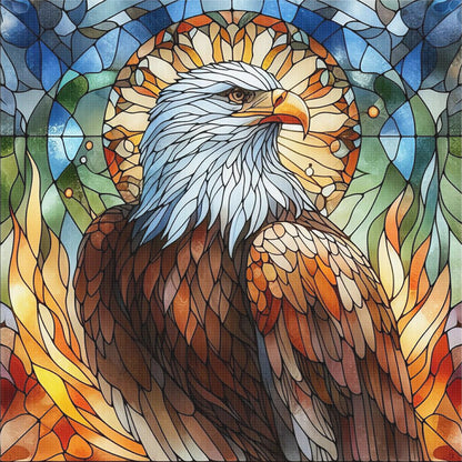Glass Painting Eagle - 11CT Stamped Cross Stitch 45*45CM