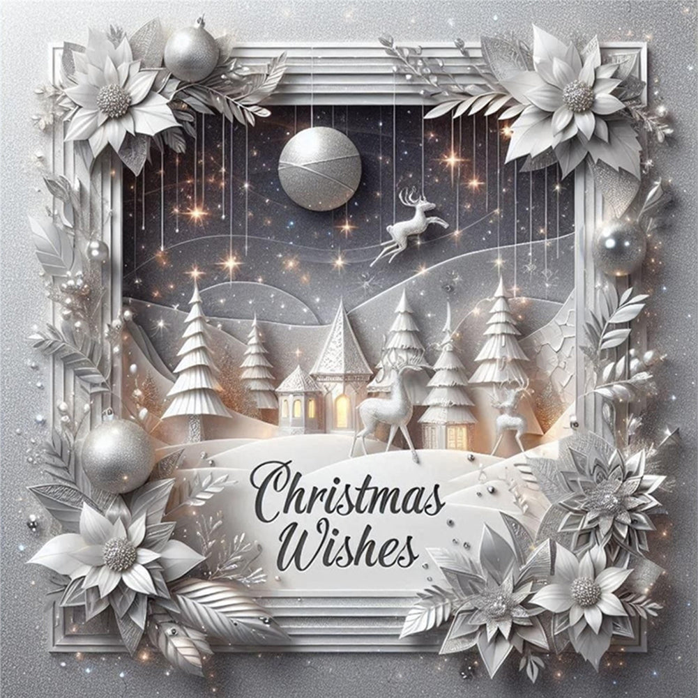 Christmas Tree Scene - 11CT Stamped Cross Stitch 40*40CM