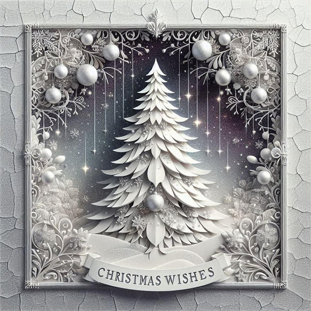 Christmas Tree Scene - 11CT Stamped Cross Stitch 40*40CM