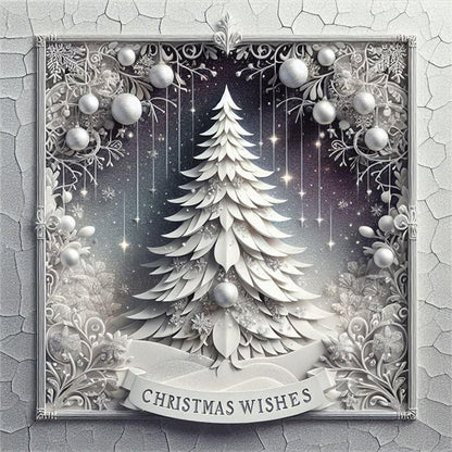 Christmas Tree Scene - 11CT Stamped Cross Stitch 40*40CM