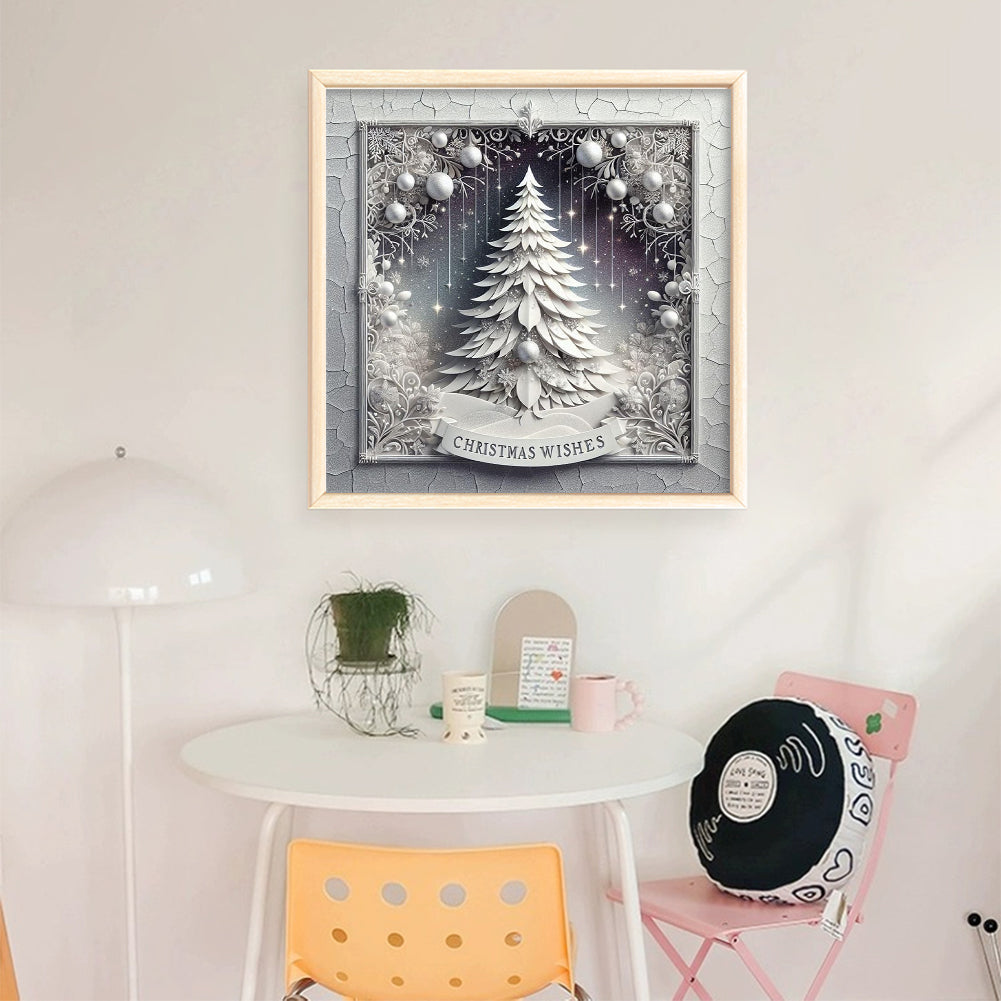 Christmas Tree Scene - 11CT Stamped Cross Stitch 40*40CM