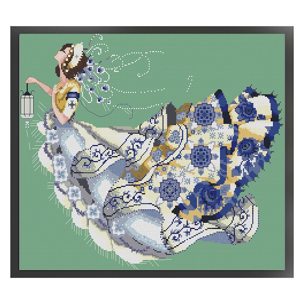 Nightingale Fairy - 14CT Stamped Cross Stitch 50*43CM(Joy Sunday)